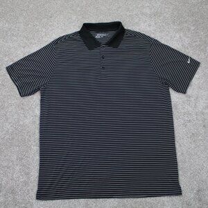 Nike Golf Tour Performance Polo Shirt Mens Large Black‎ Dri-Fit S/S Pullover